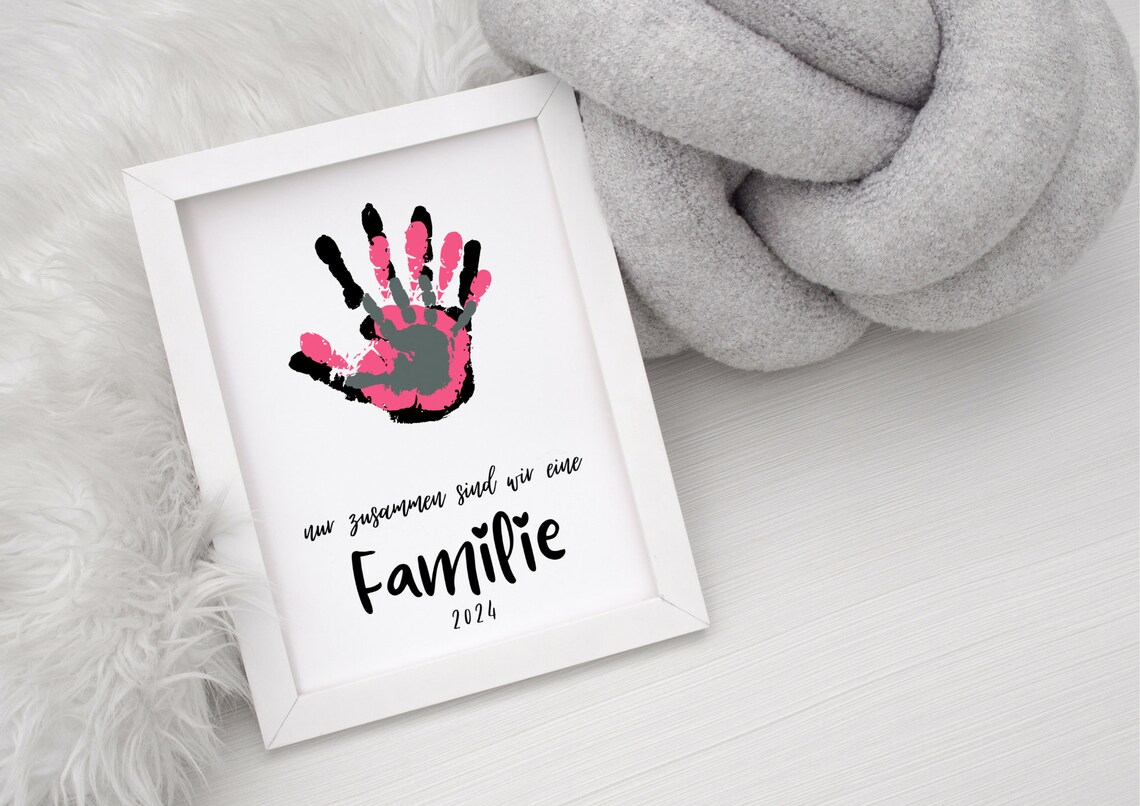 Together We Are Family Handprint Quote Family Keepsake Art Poster - Image 3