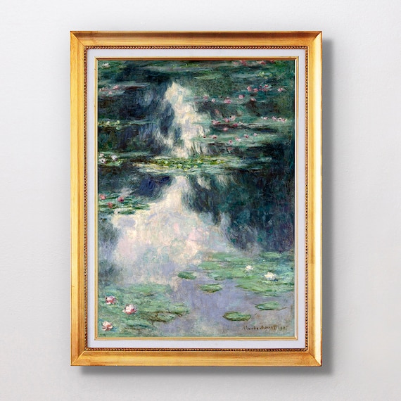 Claude Monet Pond With Water Lilies 1907 Pink Blossoms Wall Art