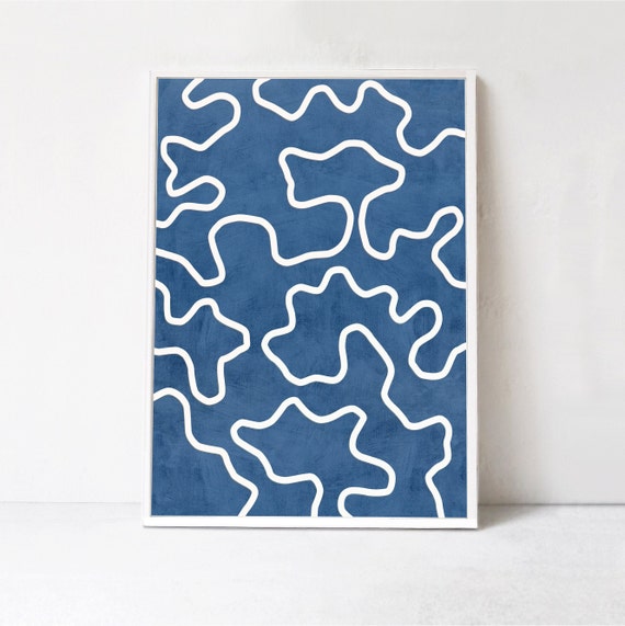 Squiggle Lines Abstract Art Print, Modern Scandi Boho