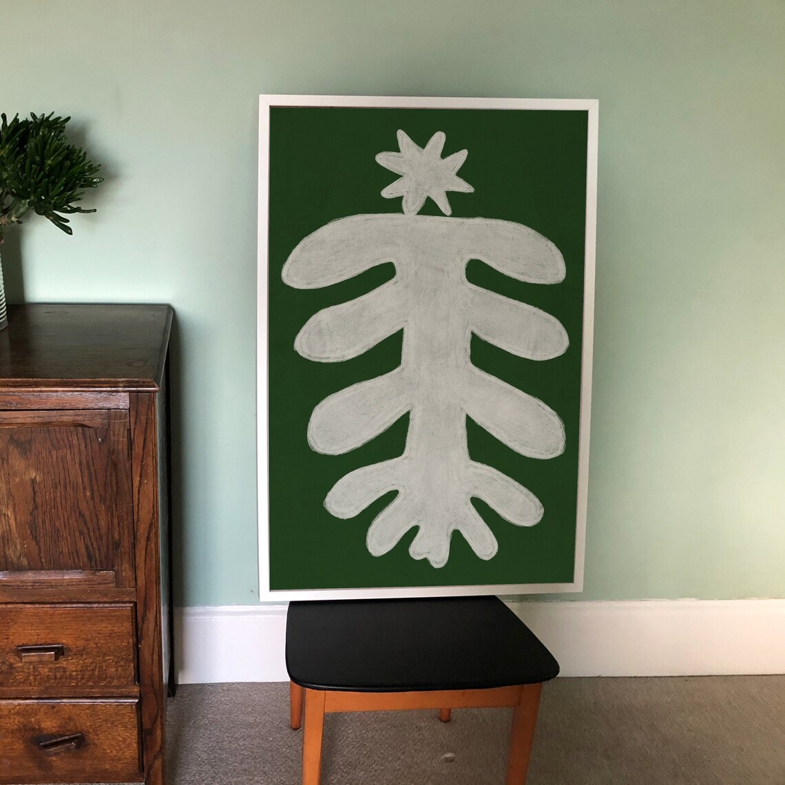 Abstract Christmas Tree, Scandinavian Style Folk Nordic Art - Image 3