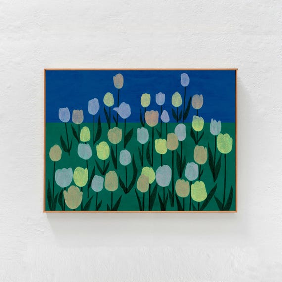 Floral Landscape Contemporary Horizontal Art Print
