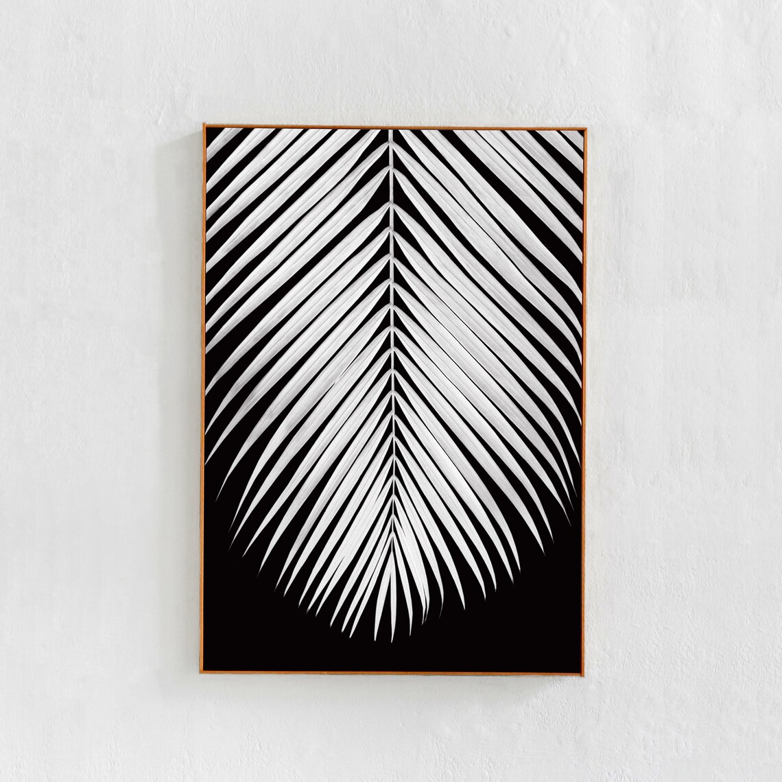 Tropical Leaf Black And White Poster Art Print