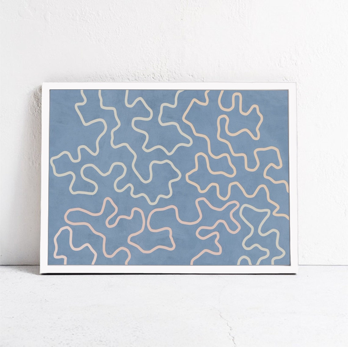Squiggle Lines Abstract Sky Print, Modern Scandi Boho - Image 3