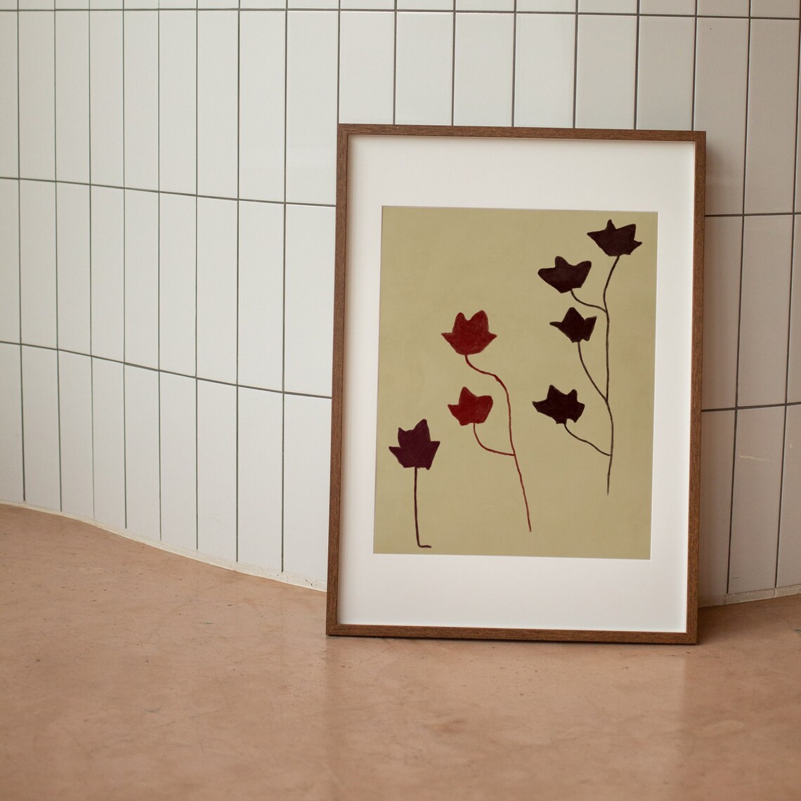 Neutral Botanical Art Print, Scandi Boho Decor - Image 2
