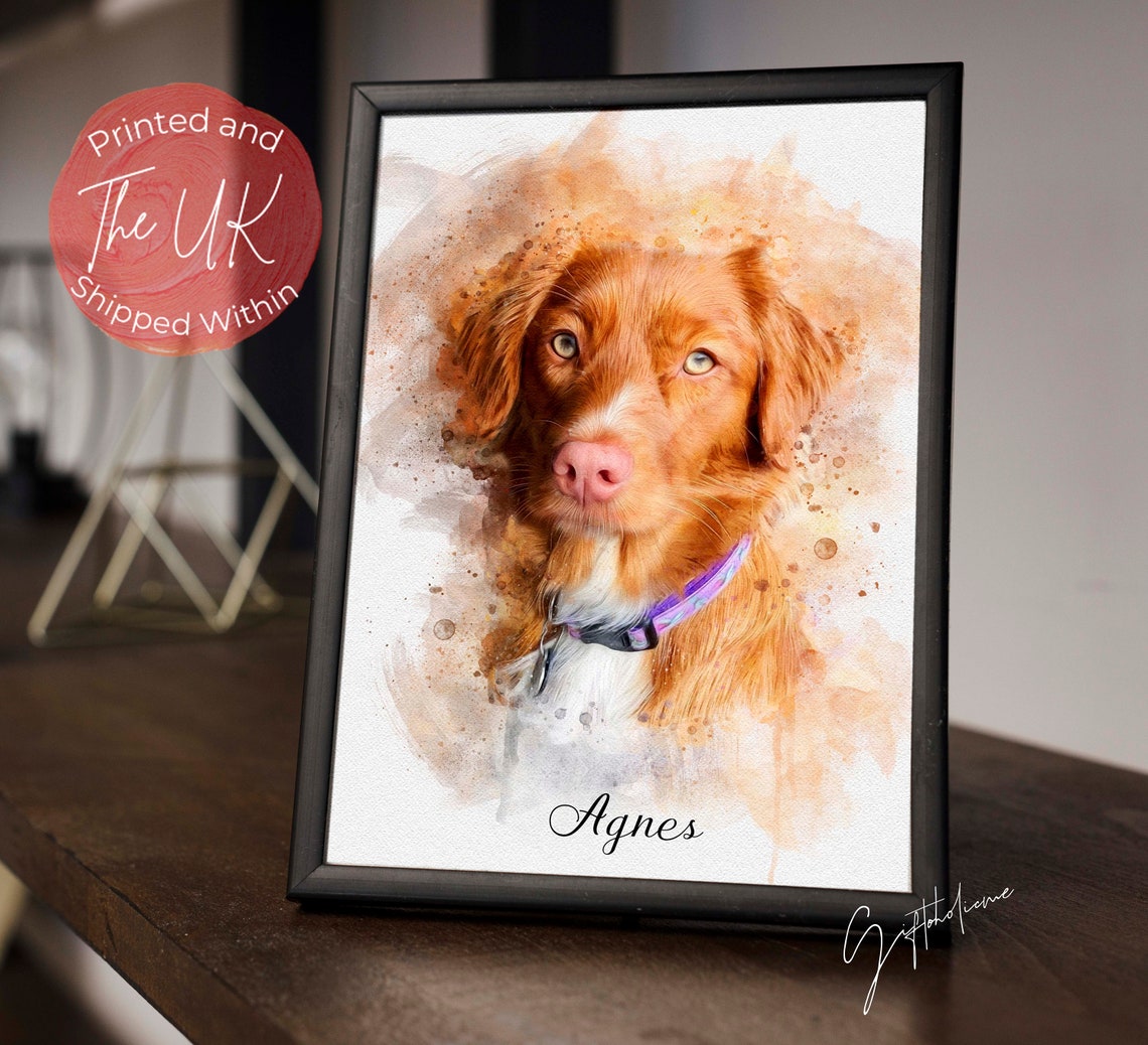 Pet Painting Watercolor Pet Portrait Art Print Pet Memorial Gift For Friend Dog Art Dog Watercolor Cat Portrait Custom Pet Loss Gift