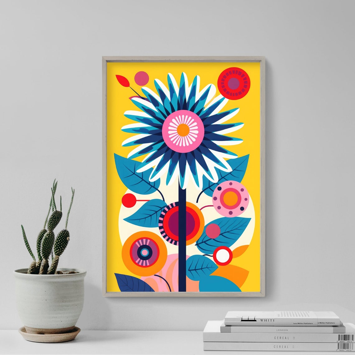 Bold Pop Art Daisy Bloom in Sunshine Yellow Botanical Poster