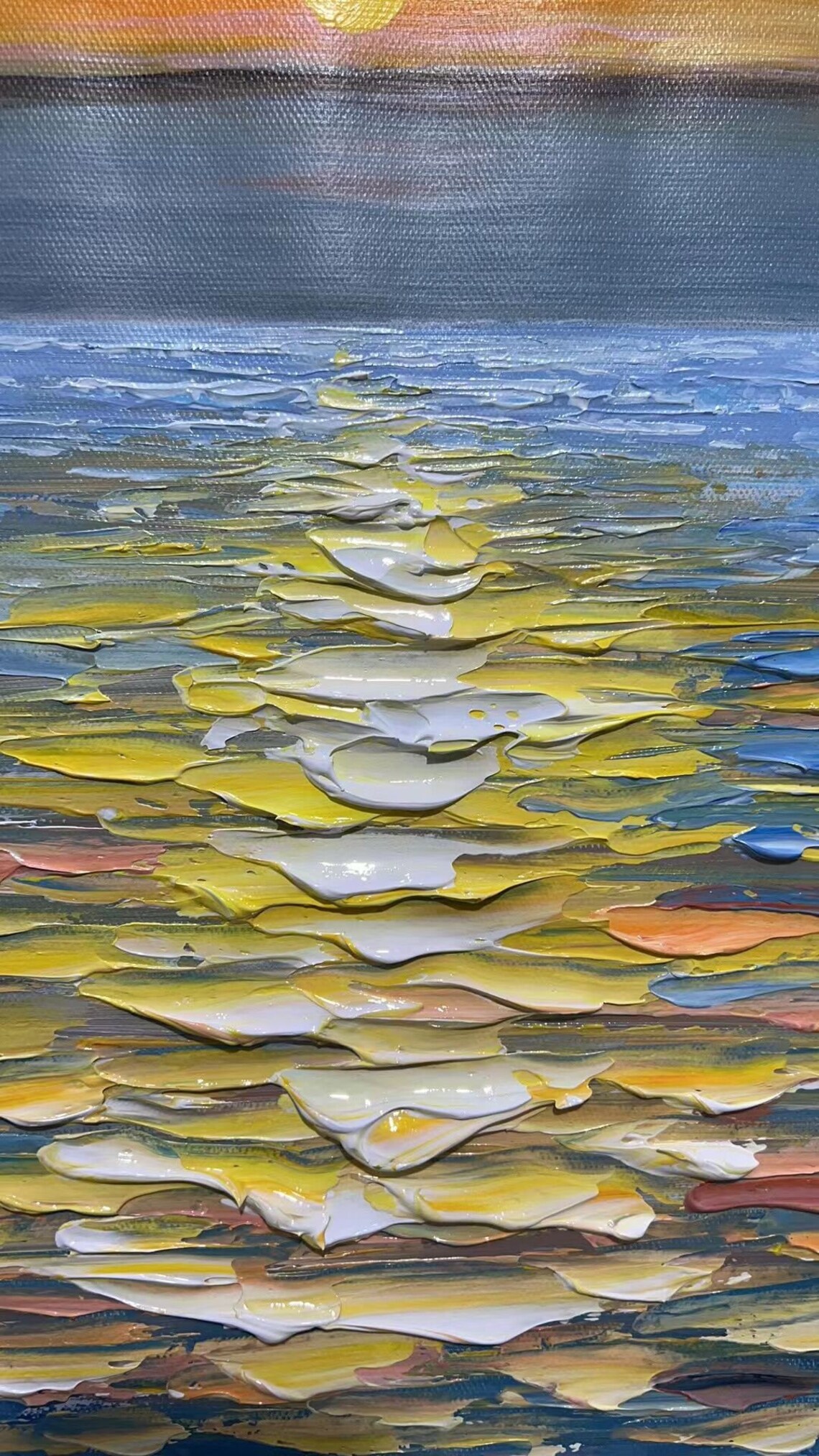Abstract Sunrise Ocean Landscape Art Print - Image 2