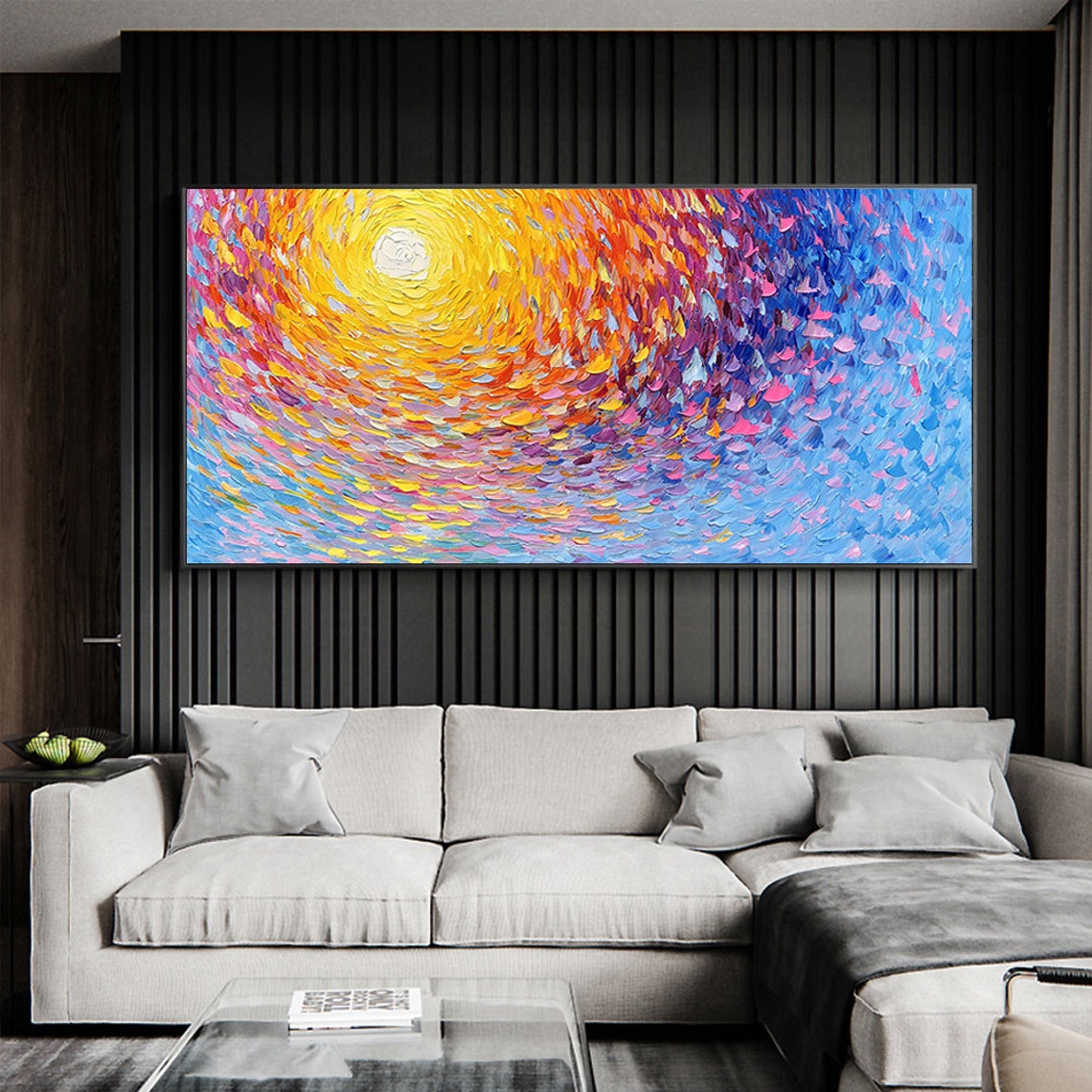 Radiant Sun Swirl Colorful Vortex Abstract Sunrise Modern Poster - Image 3