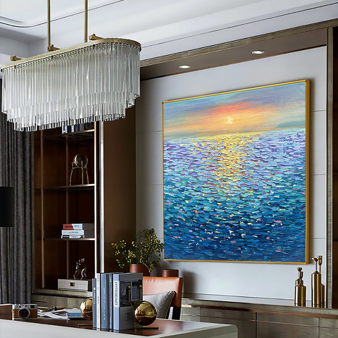 Glowing Sunset Reflection Shimmering Over Ocean Waves Poster - Image 2