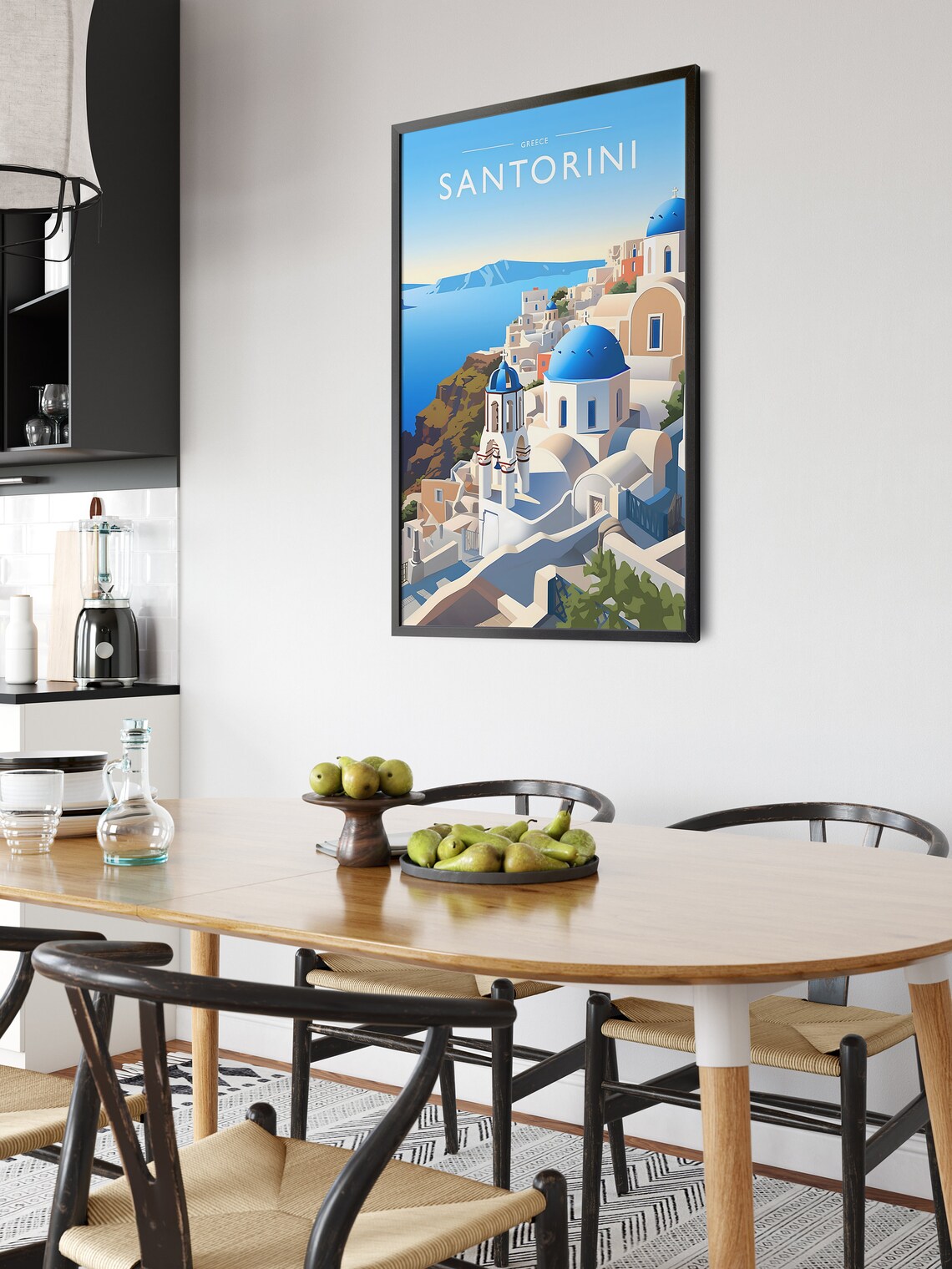 Santorini Travel Poster, Greece Travel Art Print - Image 6