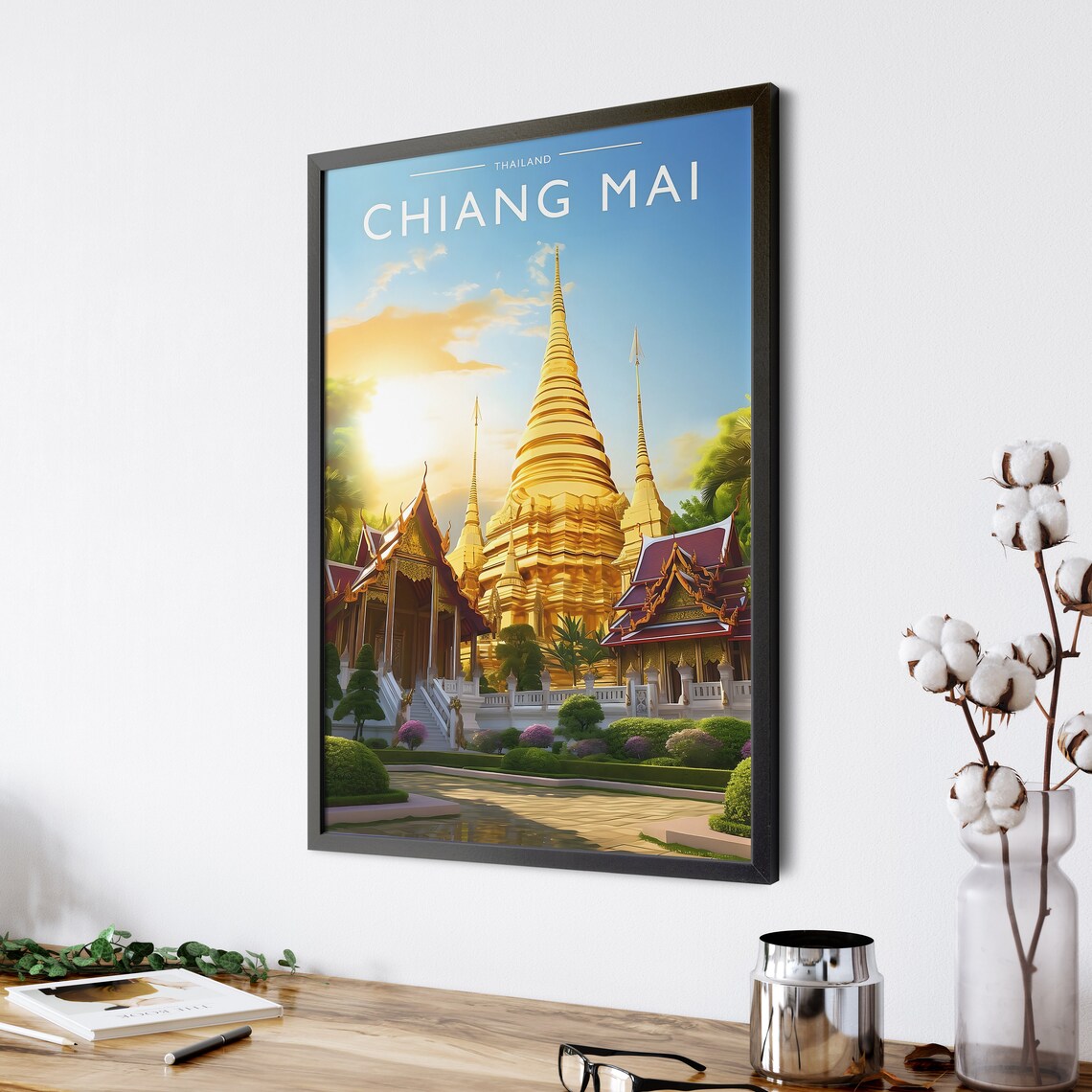 Chiang Mai Travel Poster, Thailand City Wall Decor - Image 4