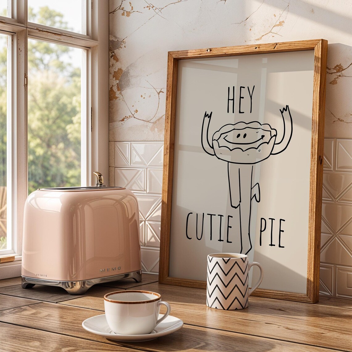 Hey Cutie Pie Minimalist Kitchen Art Print - Image 2