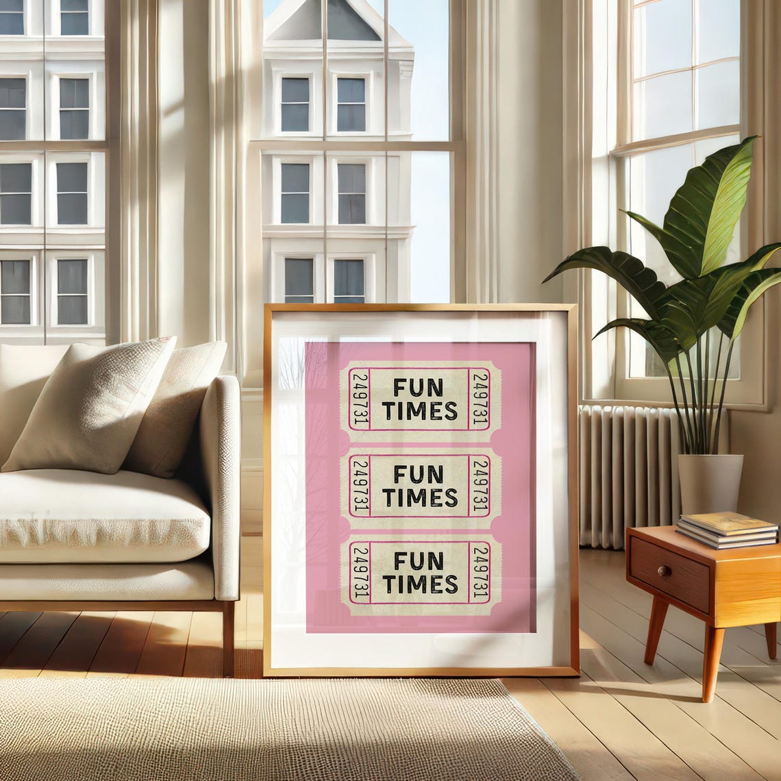 Fun Times Ticket Stub Art Vintage Ticket Poster Trendy Wall Art Custom Colour Print - Image 2