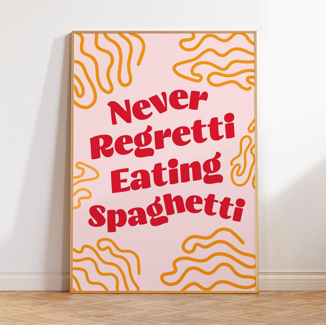 Italian Spaghetti Kitchen Typography Art Print
