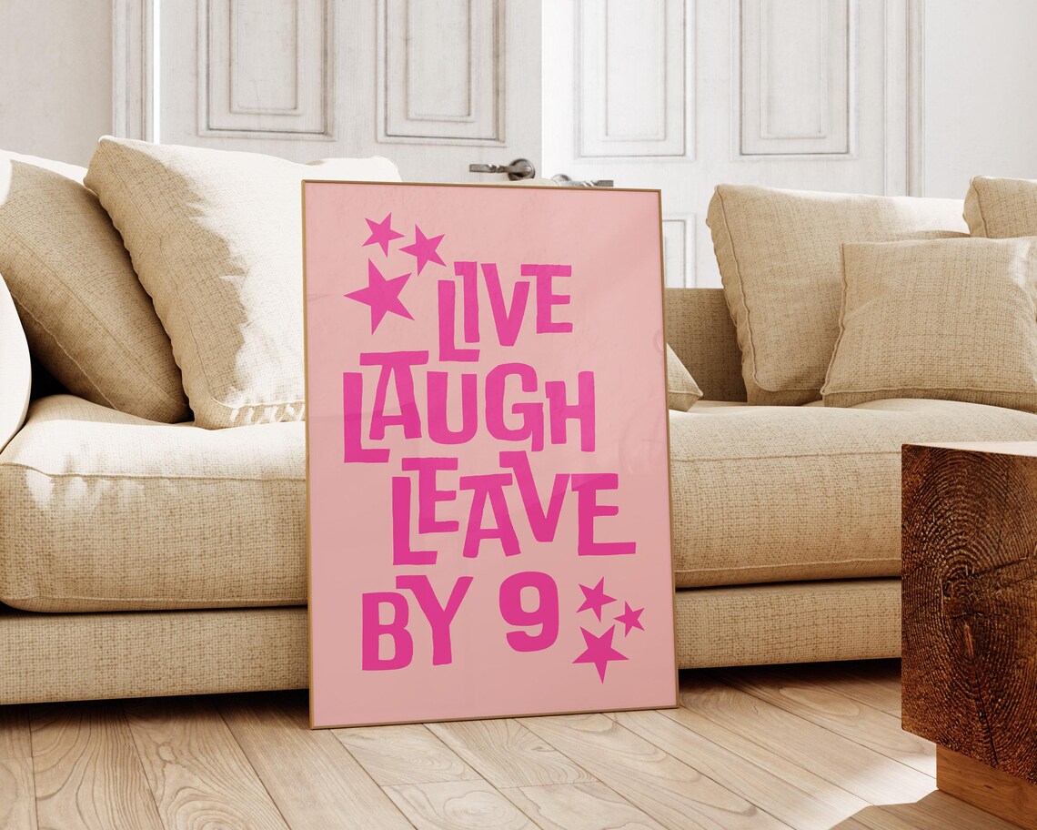 Live Laugh Leave By 9 Wall Art Typography Print Maximalist Gallery Wall Art Trendy Home Decor Funny - Image 3