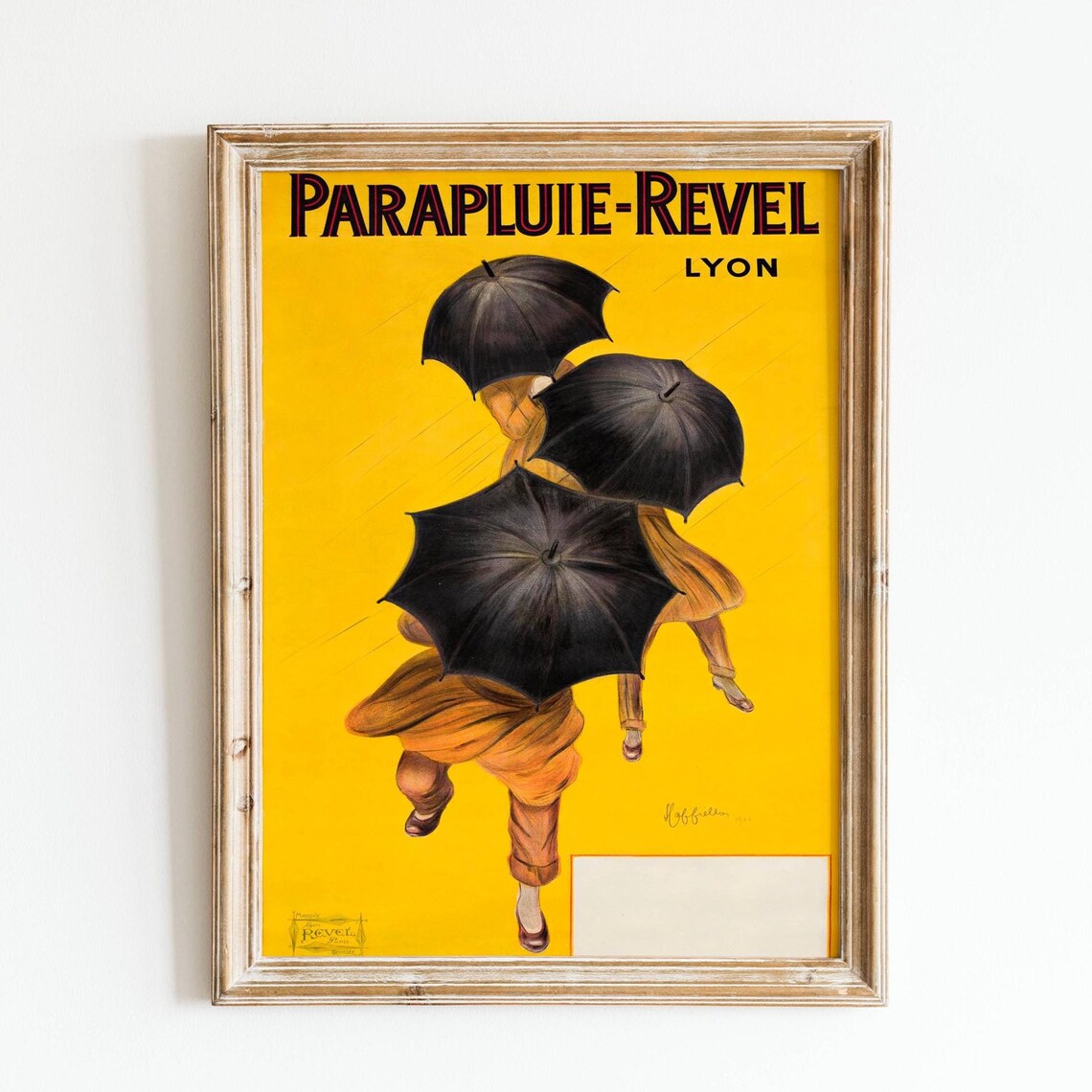 Vintage Umbrellas Rain Ad, Retro French Men
