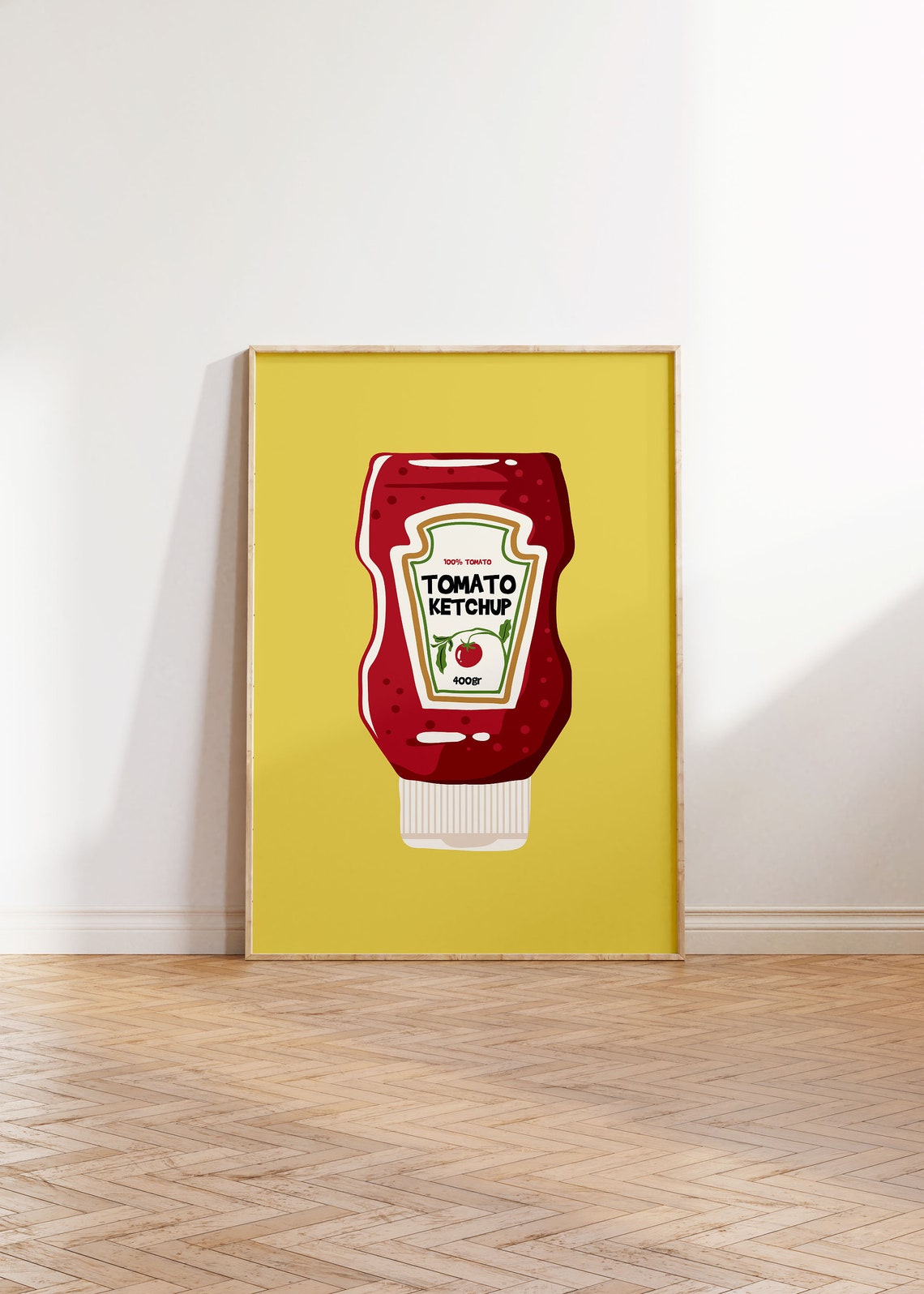 Retro Tomato Ketchup Bottle Pop Art Kitchen Decor Gift Poster