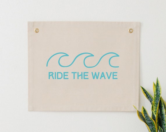 Ride The Wave Surf Theme Nursery Decor Poster