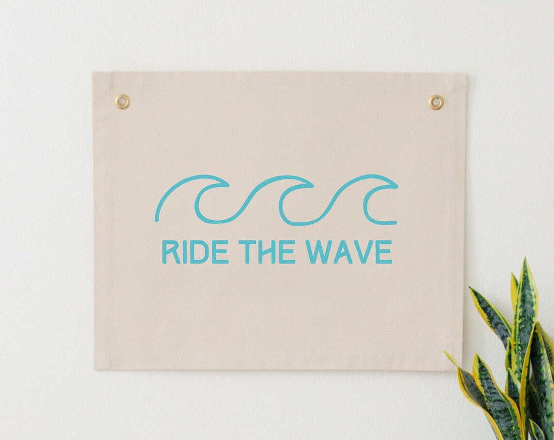 Ride The Wave Surf Theme Nursery Decor Poster