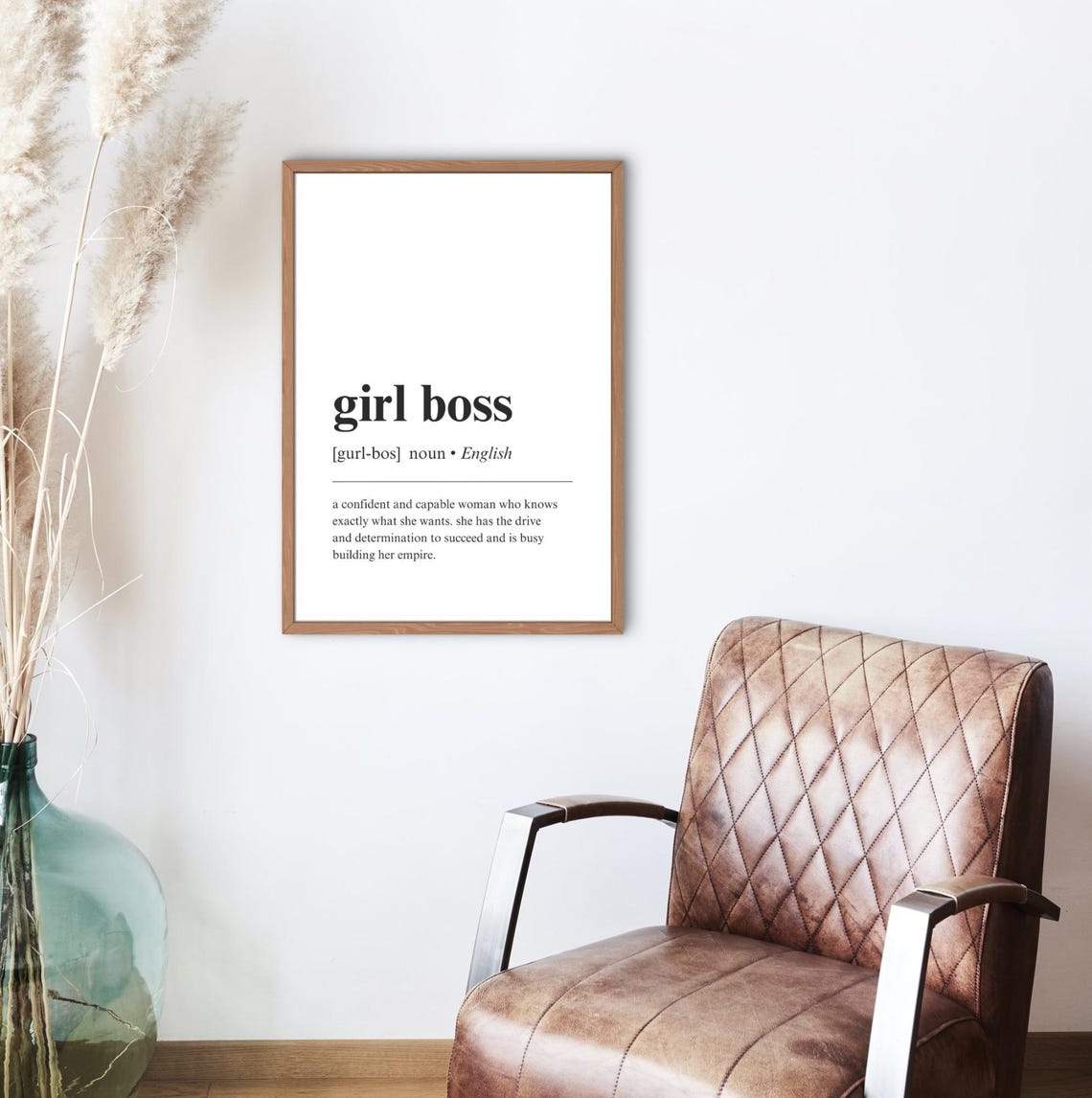 Girl Boss Definition Dictionary Poster Empowering Office Wall Decor - Image 2