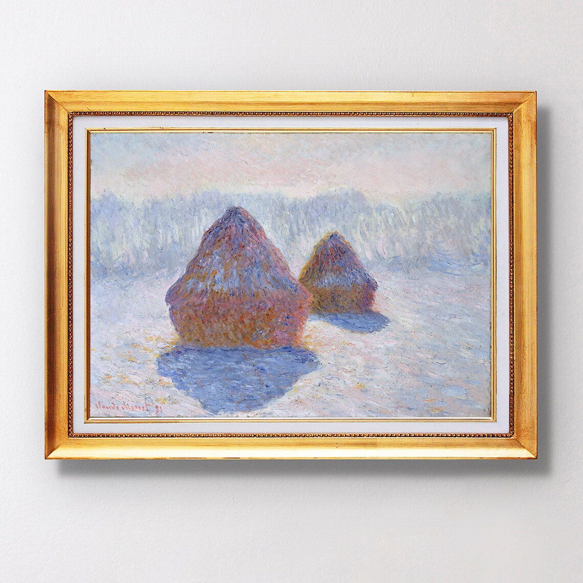 Claude Monet Haystacks Effect Of Snow And Sun Fine Art Glice 1891 Sku 0130