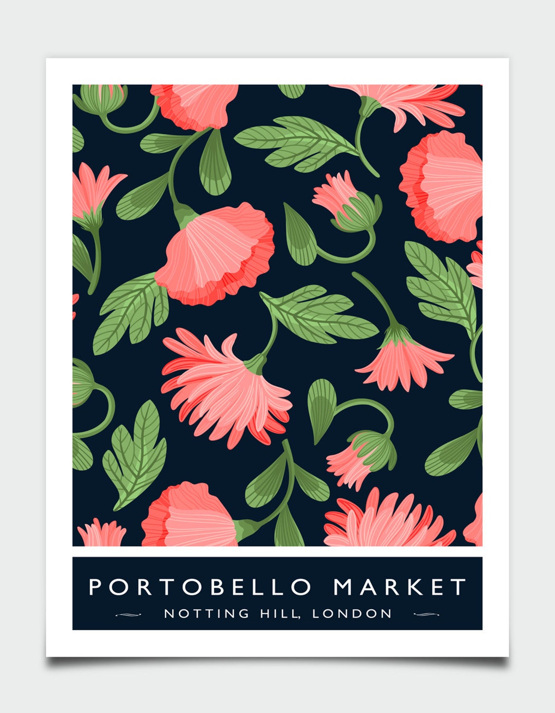 Portobello Market Poster Flower Market Poster Flower Market Print Flower Market Wall Art London Poster Flower Wall Art - Image 3