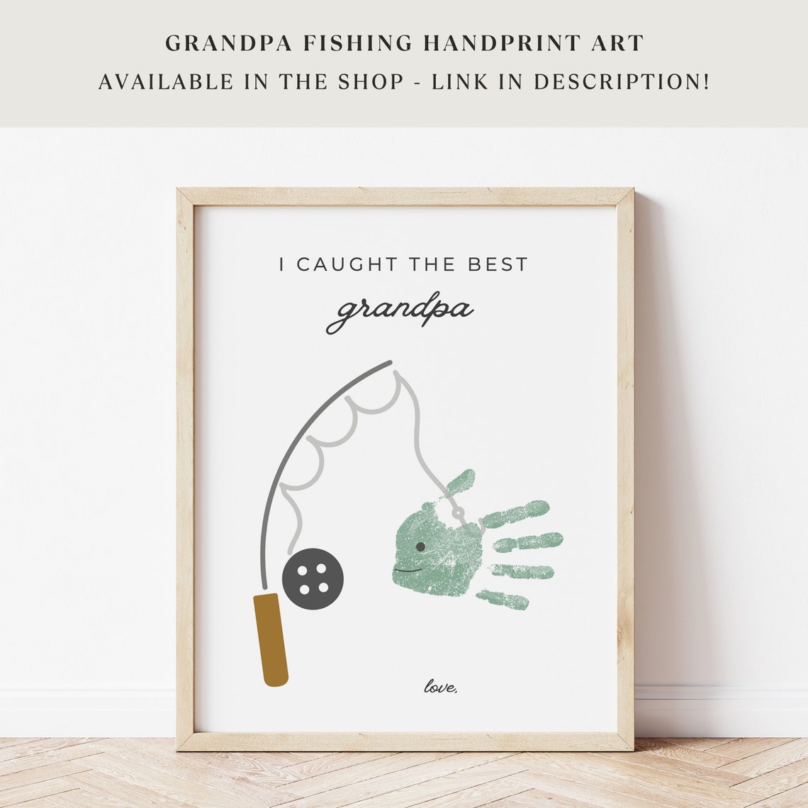 Dad Fish Handprint Art, Fishing Birthday Card - Image 3