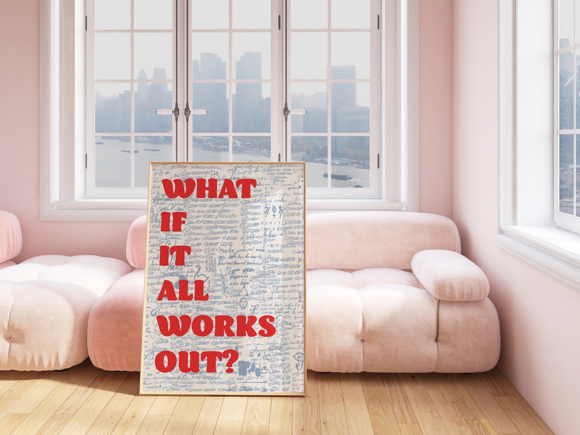 What If It All Works Out Print Positive Minimalist Art Printable Motivational Print - Image 3