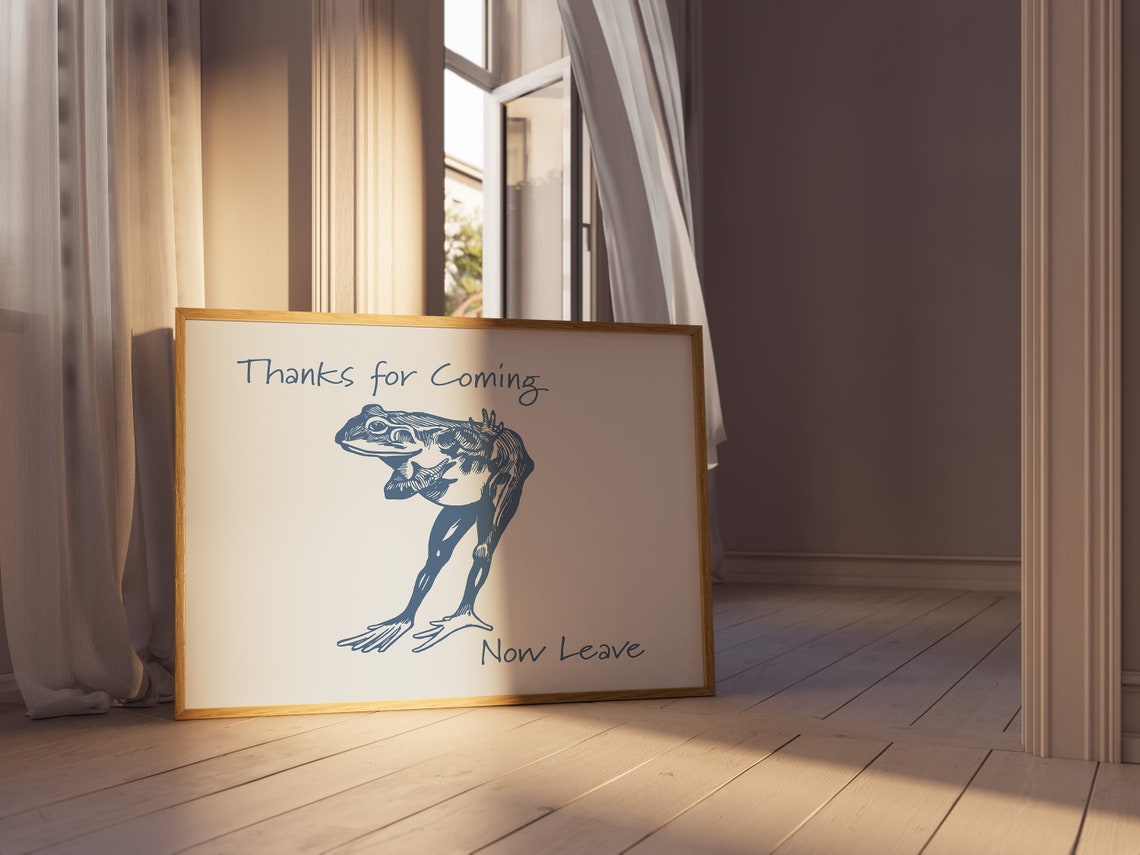 Thanks For Coming Now Leave Bowing Frog Funny Animal Art Poster - Image 2