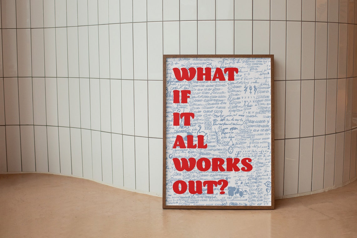 What If It All Works Out Print Positive Minimalist Art Printable Motivational Print - Image 2