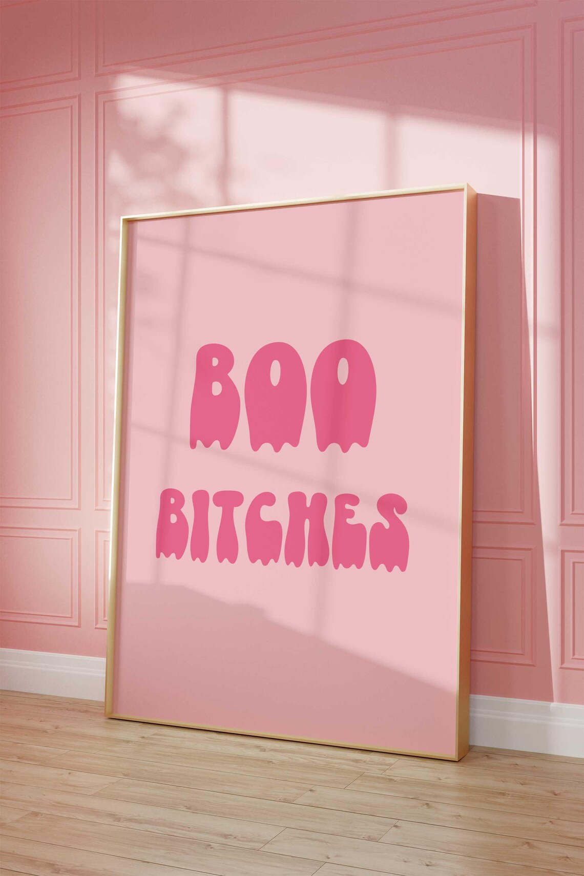 Sassy Funny Boo Bitches Pink Halloween Party Typography Poster - Image 4
