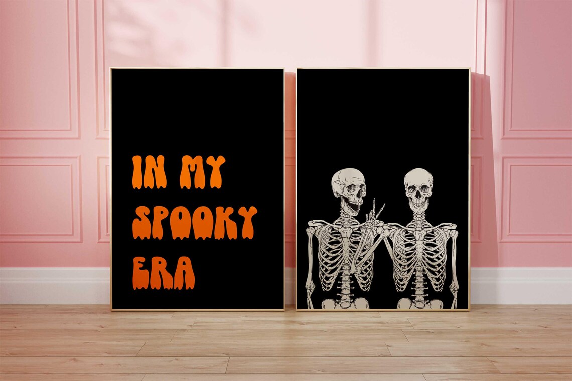 In My Spooky Era Black Orange Halloween Retro Lettering Poster - Image 3
