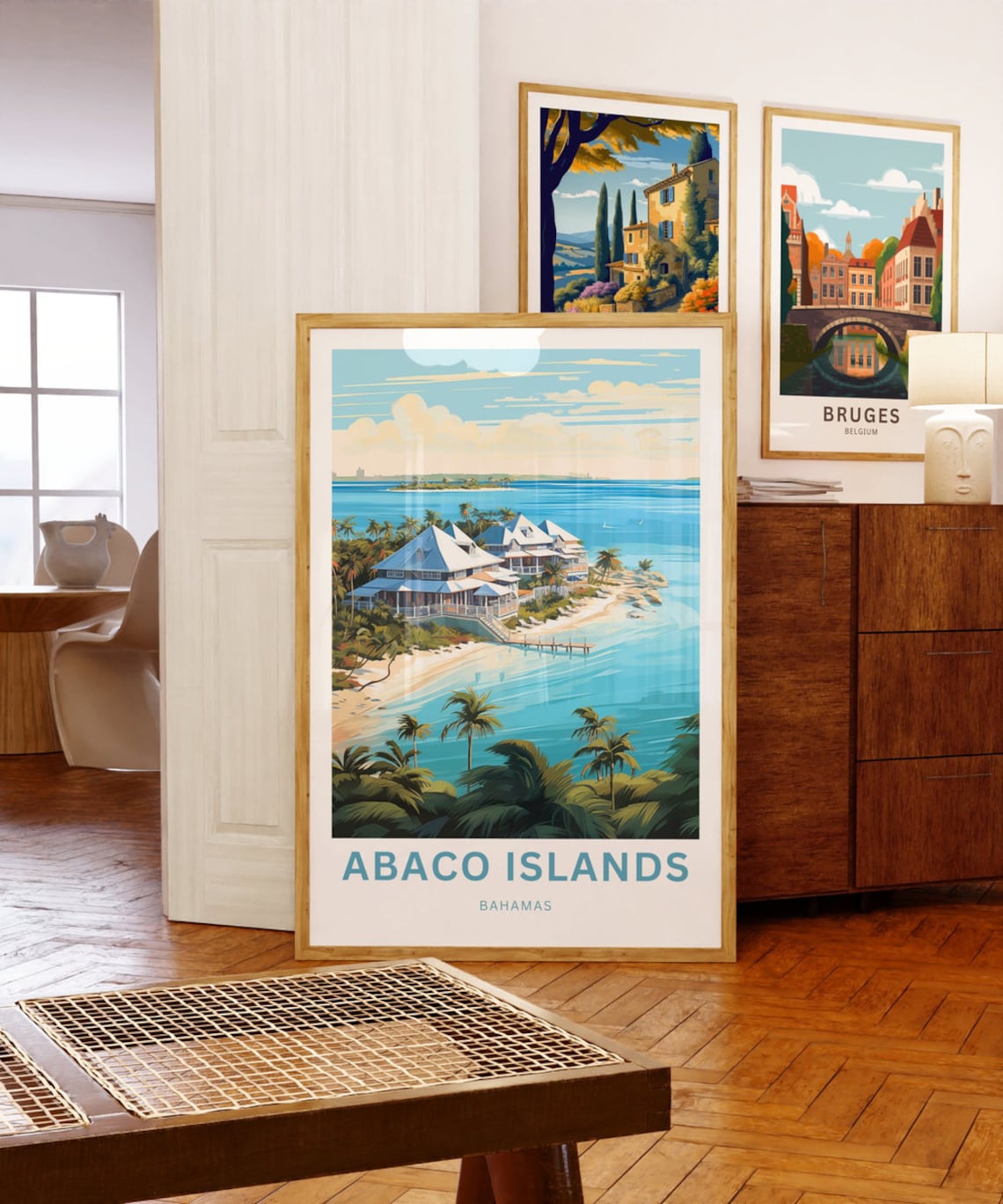 Abaco Islands Bahamas Tropical Island Resort Palms Beach Travel Poster - Image 5