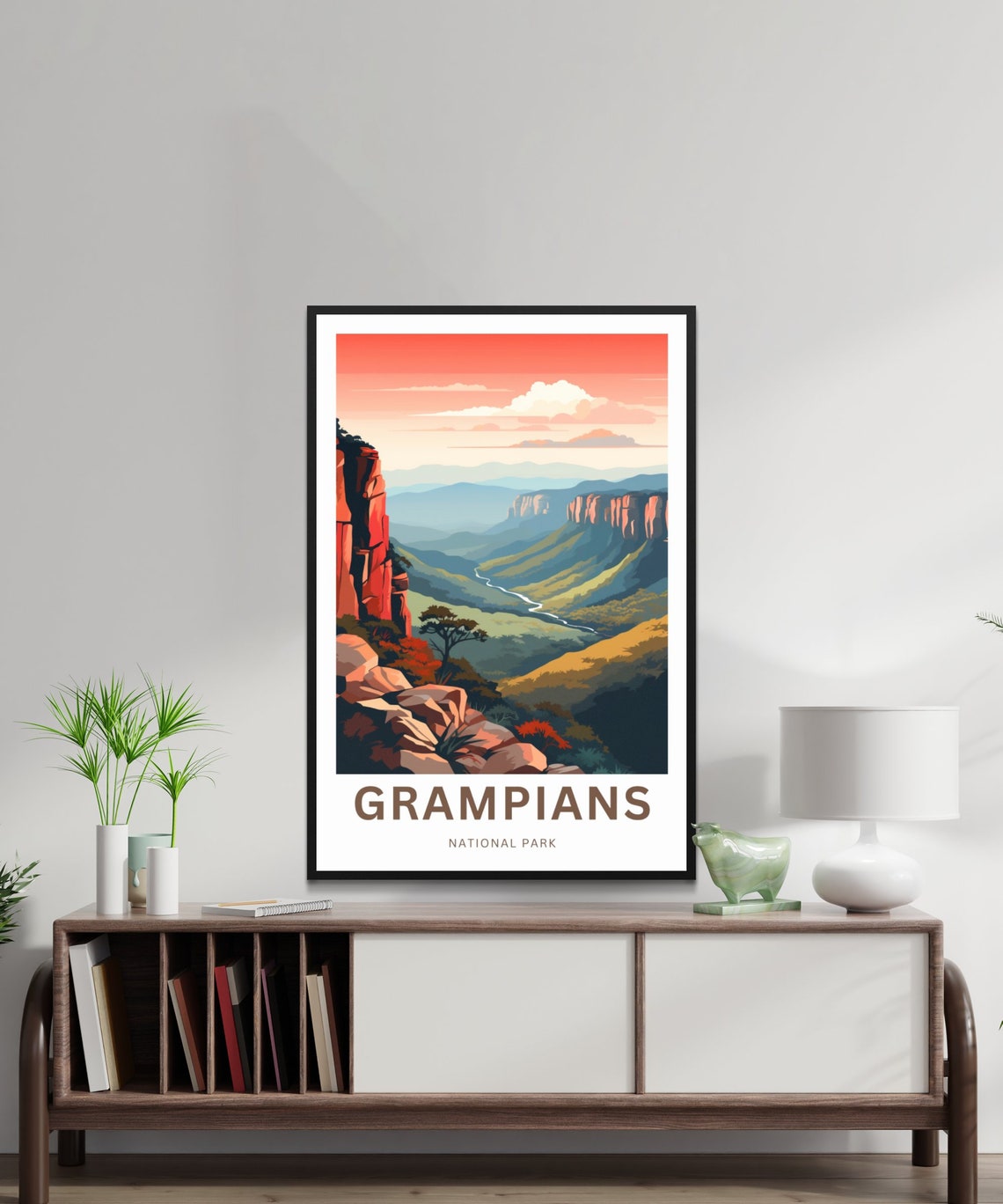 Grampians National Park Red Cliffs Sunset Valley View Travel Poster - Image 2