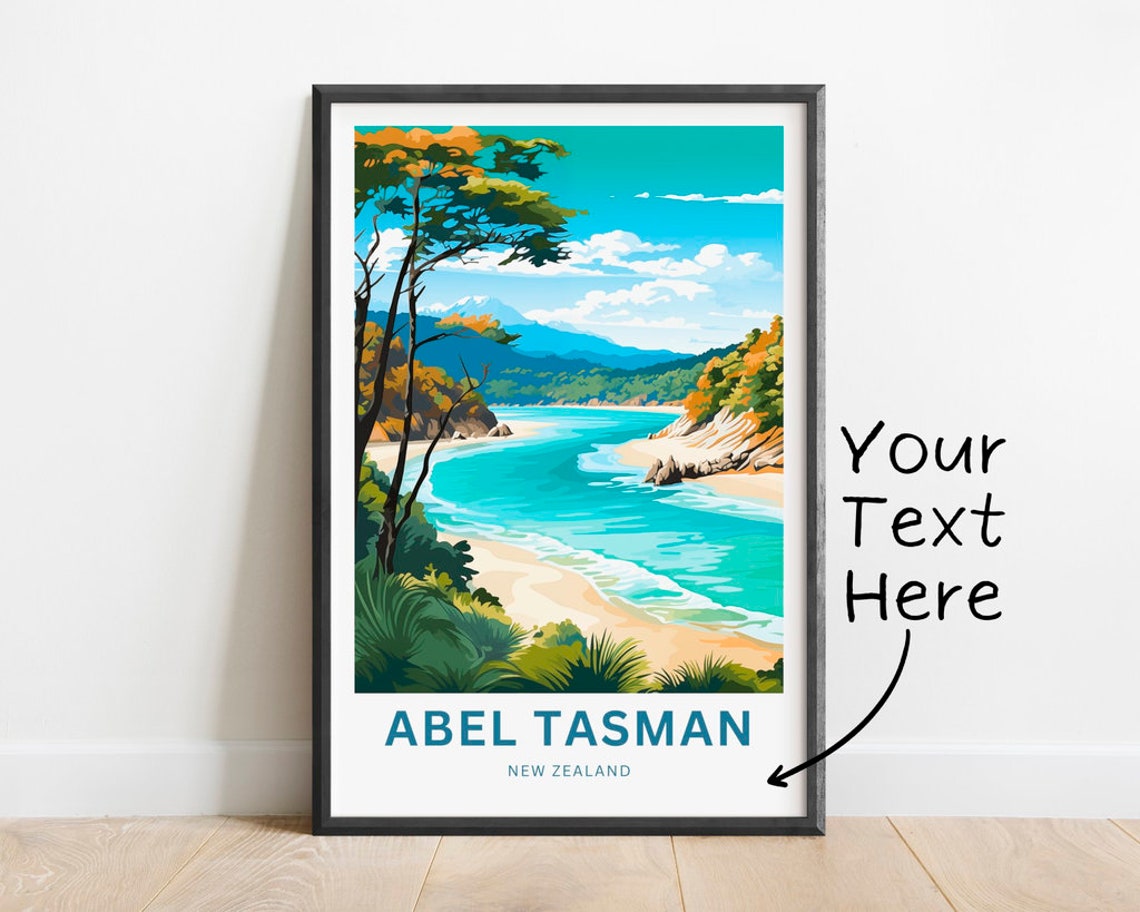 Abel Tasman New Zealand Scenic Bay View Personalized Travel Poster