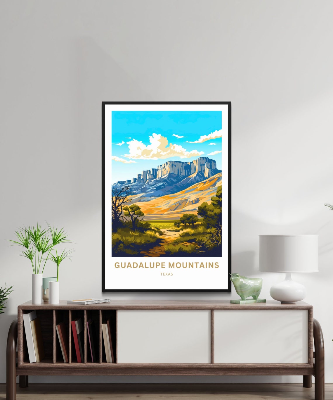 Personalized Guadalupe Mountains Texas Cliffs Custom Text Poster - Image 2