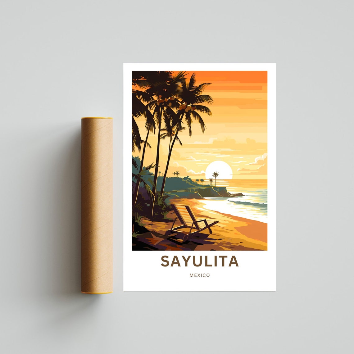 Personalized Sayulita Travel Print Sayulita Poster Mexico Wall Art Framed Present Gift Mexico Present - Image 4