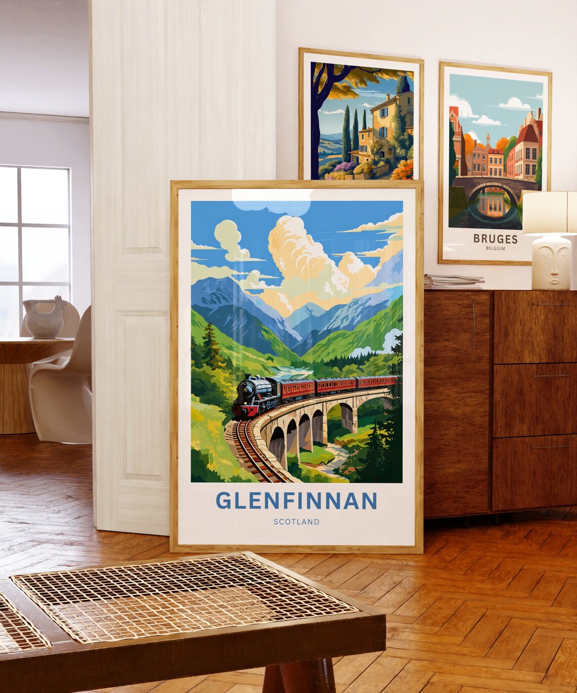 Glenfinnan Viaduct Steam Train Mountain Scotland Travel Poster - Image 5