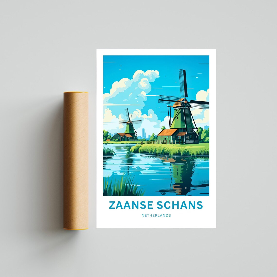 Zaanse Schans Travel Poster, Netherlands Wall Art - Image 4