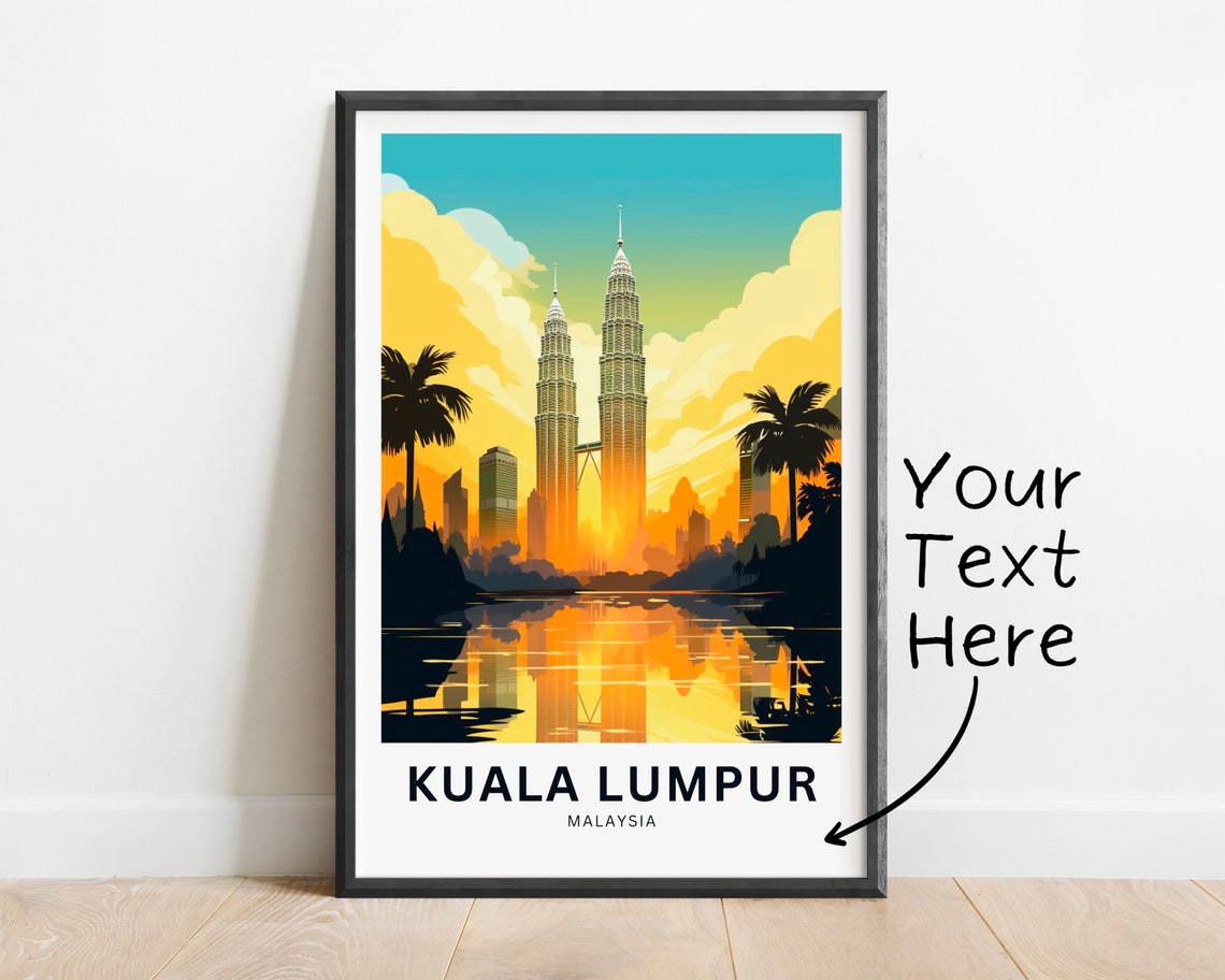Personalized Kuala Lumpur Malaysia Skyline Towers Custom Poster