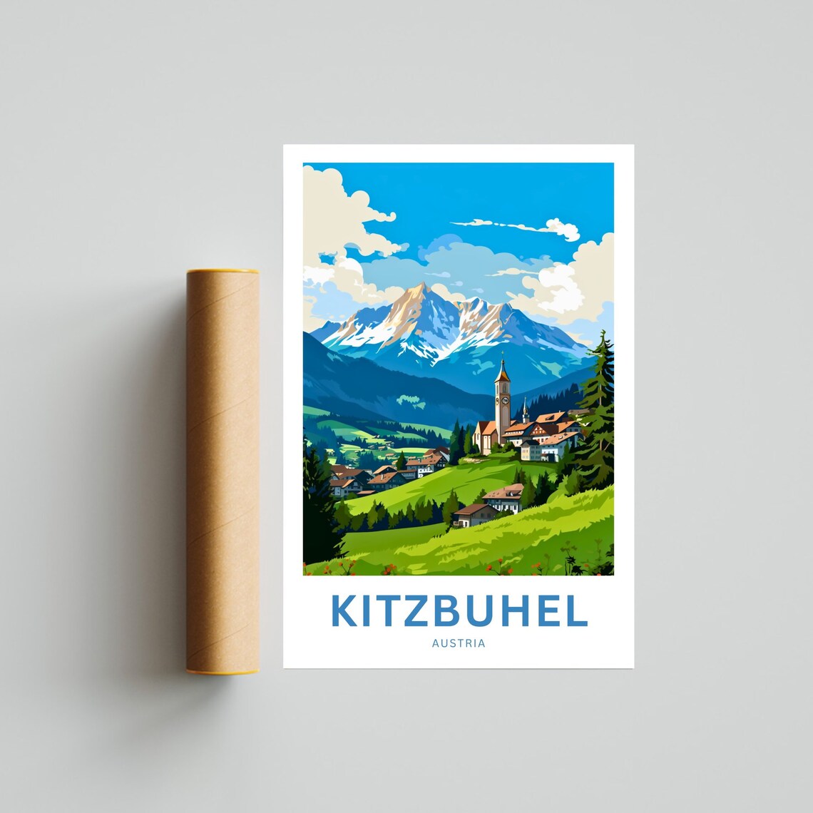 Kitzbuhel Vintage Travel Poster, Austria Wall Art - Image 4
