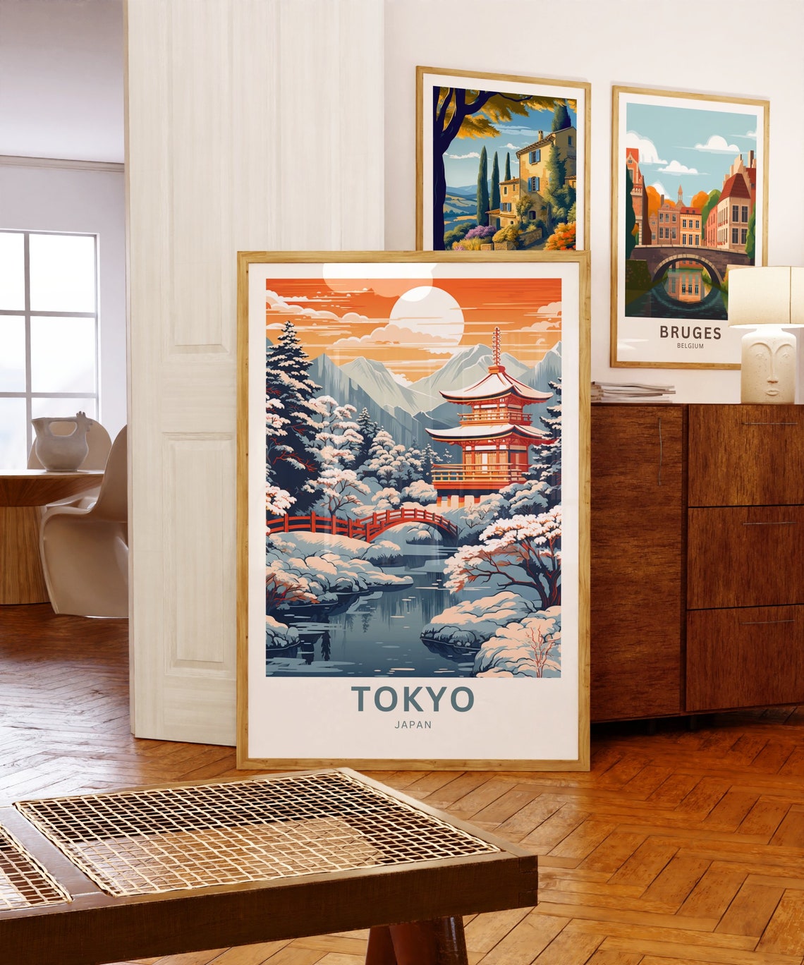 Tokyo Japan Winter Temple Snow Personalized Travel Wall Poster - Image 5