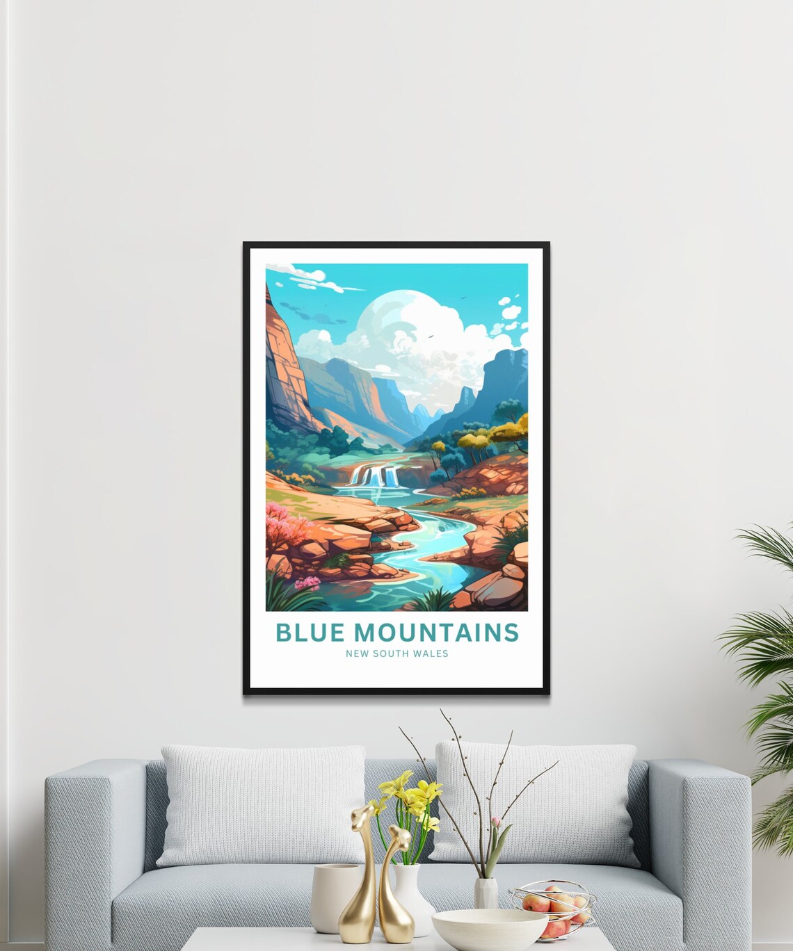Blue Mountains New South Wales Waterfall Canyon River Poster - Image 3