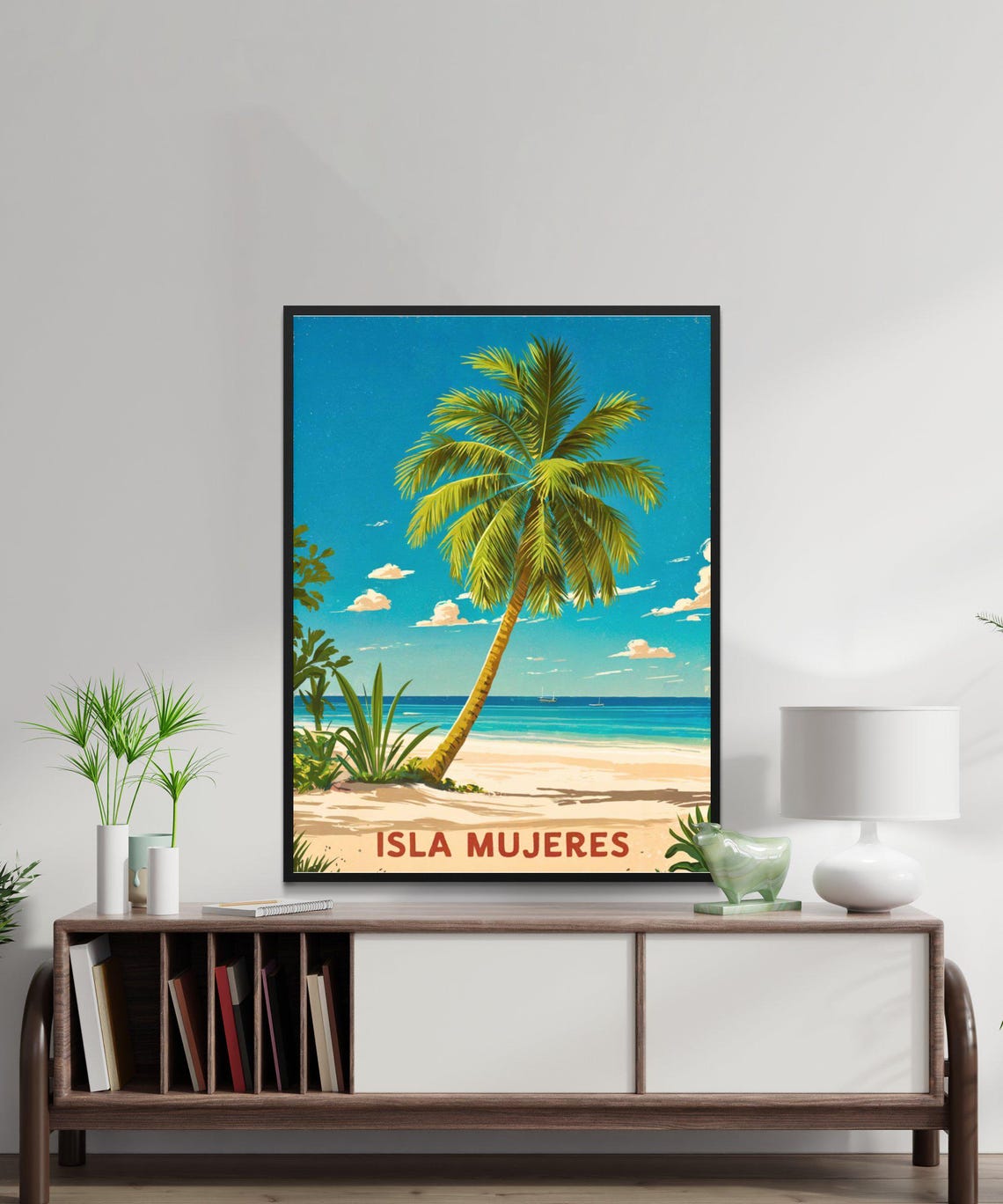 Isla Mujeres Vintage Travel Poster Isla Mujeres Print Mexico Wall Art Framed Present Gift Cancun Mexico Present - Image 3
