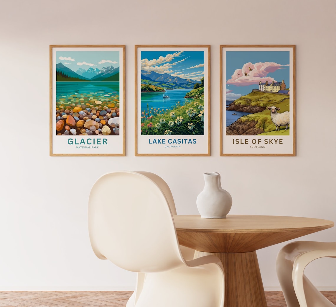 Lake Casitas California Sailboat Wildflowers Mountain Lake Poster - Image 3