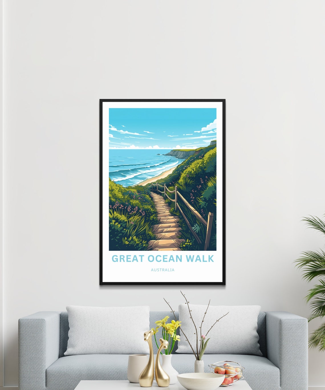 Great Ocean Walk Australia Stone Steps Ocean View Travel Poster - Image 3