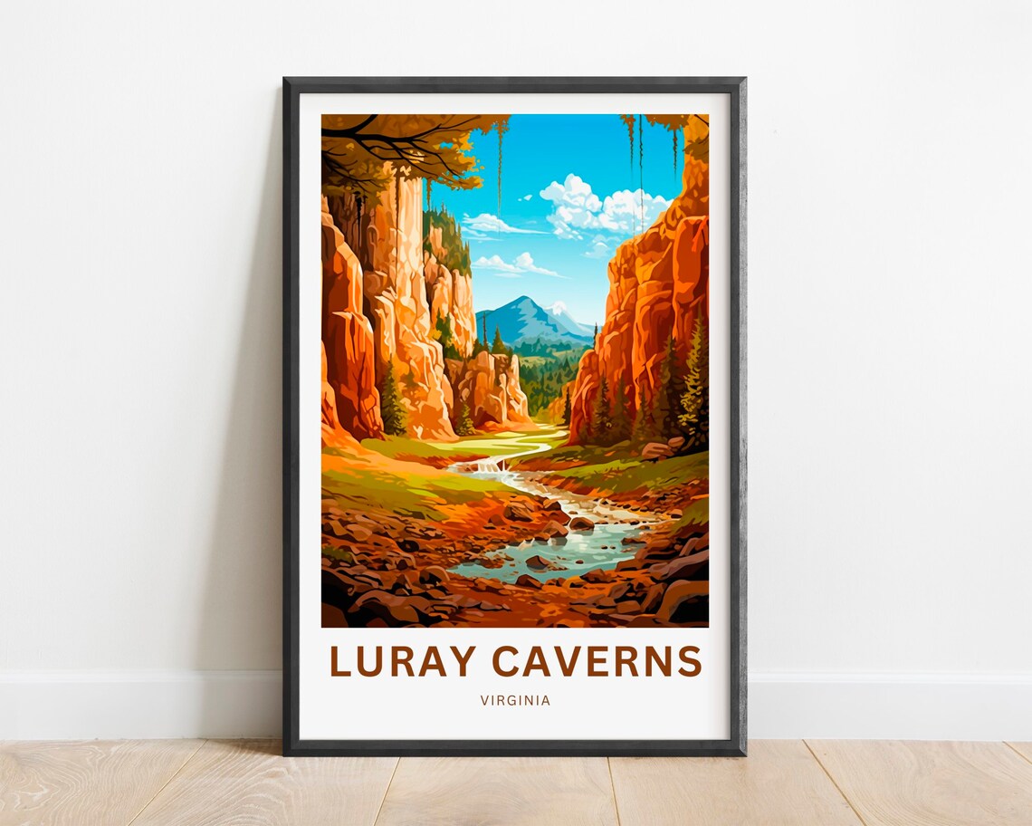 Luray Caverns Travel Poster, Virginia Landmark