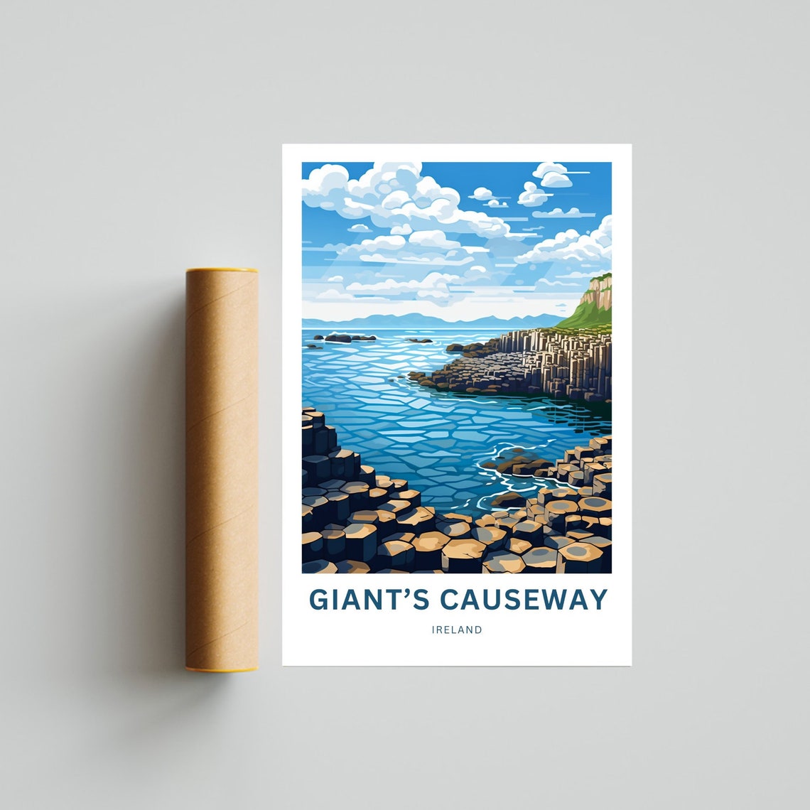 Giant's Causeway Ireland Hexagonal Basalt Columns Coast Custom Poster - Image 4