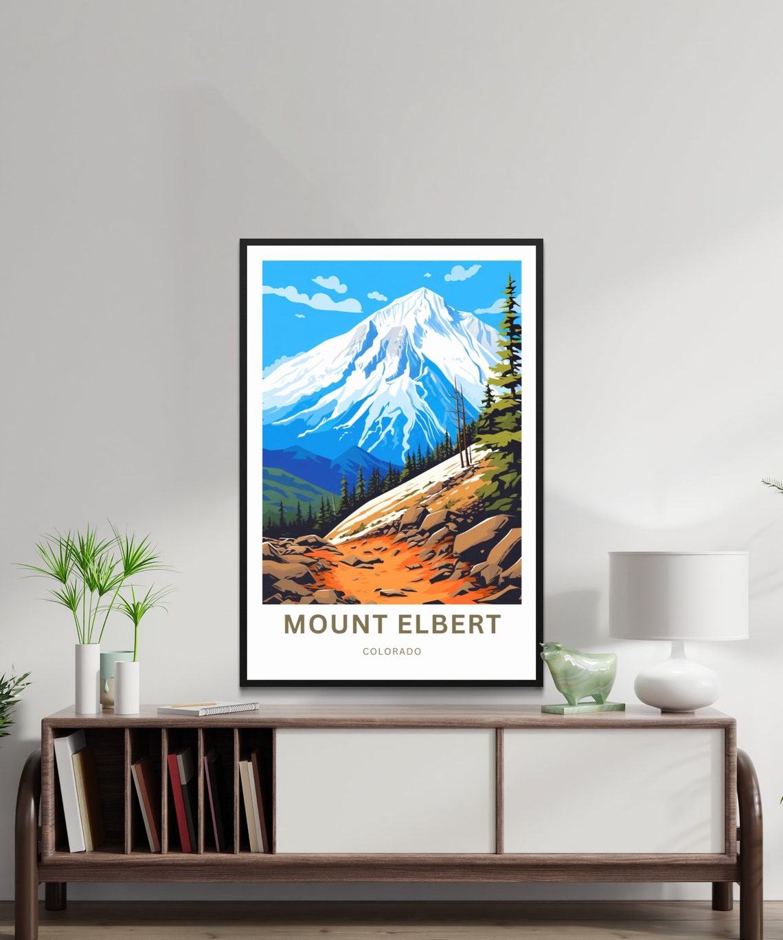 Mount Elbert Colorado Rocky Peak Trail Custom Text Travel Poster - Image 2