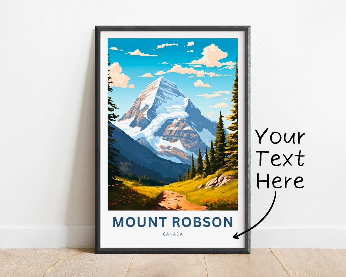 Mount Robson Canada Alpine Peak Hiking Trail Scenic Travel Poster